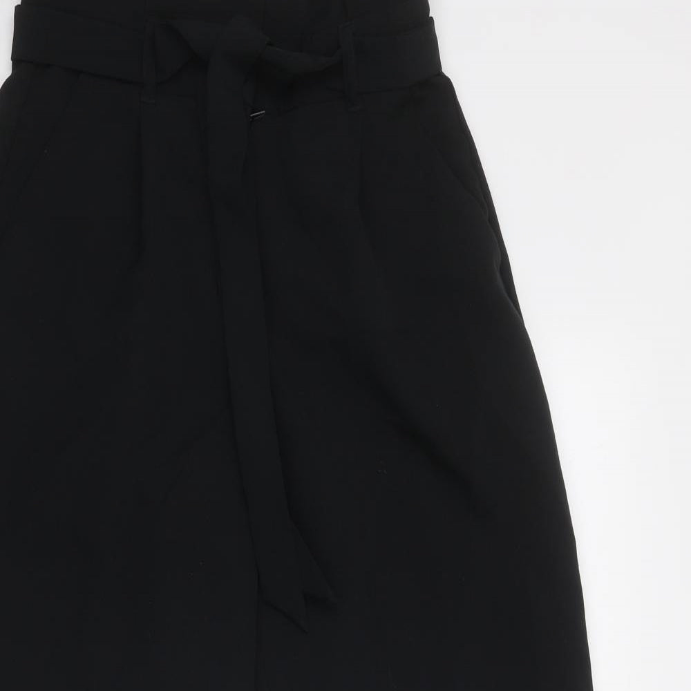 VERO MODA Womens Black Polyester Trousers Size XS Regular Zip