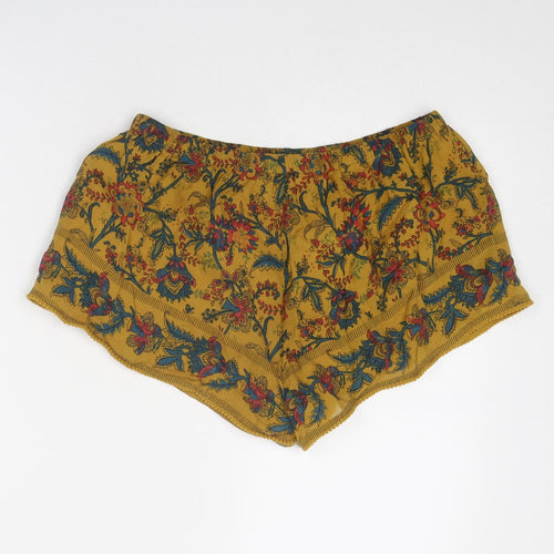 Zara Womens Multicoloured Floral Viscose Basic Shorts Size M Regular Pull On