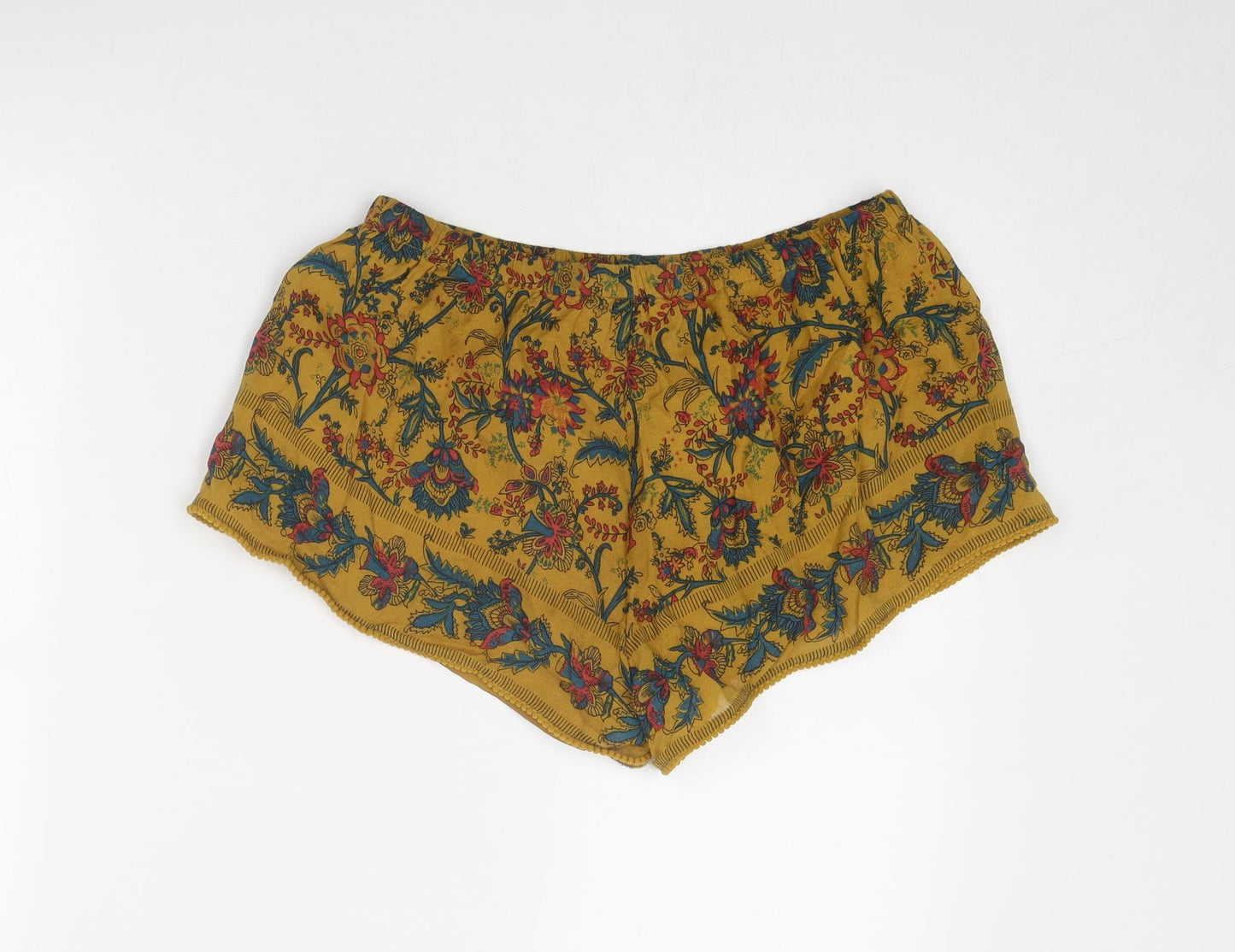 Zara Womens Multicoloured Floral Viscose Basic Shorts Size M Regular Pull On