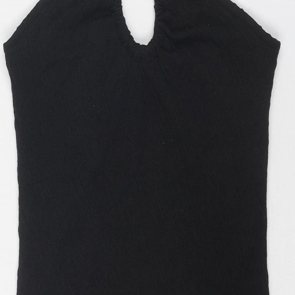 Divided by H&M Womens Black Polyester Mini Size S Halter Pullover