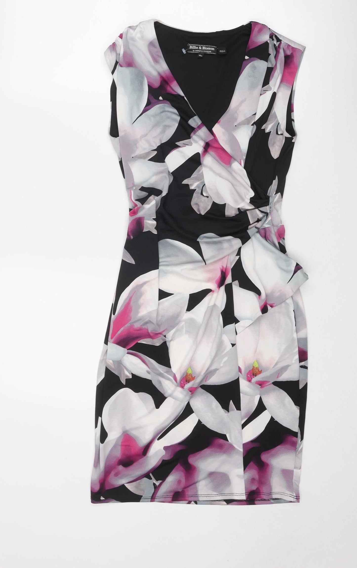 Dorothy Perkins Womens Multicoloured Floral Polyester Sheath Size 10 V-Neck Pullover