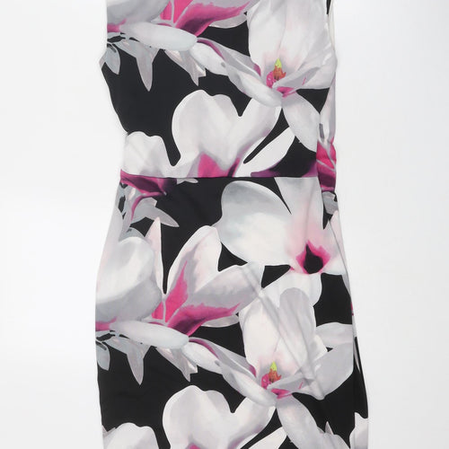 Dorothy Perkins Womens Multicoloured Floral Polyester Sheath Size 10 V-Neck Pullover