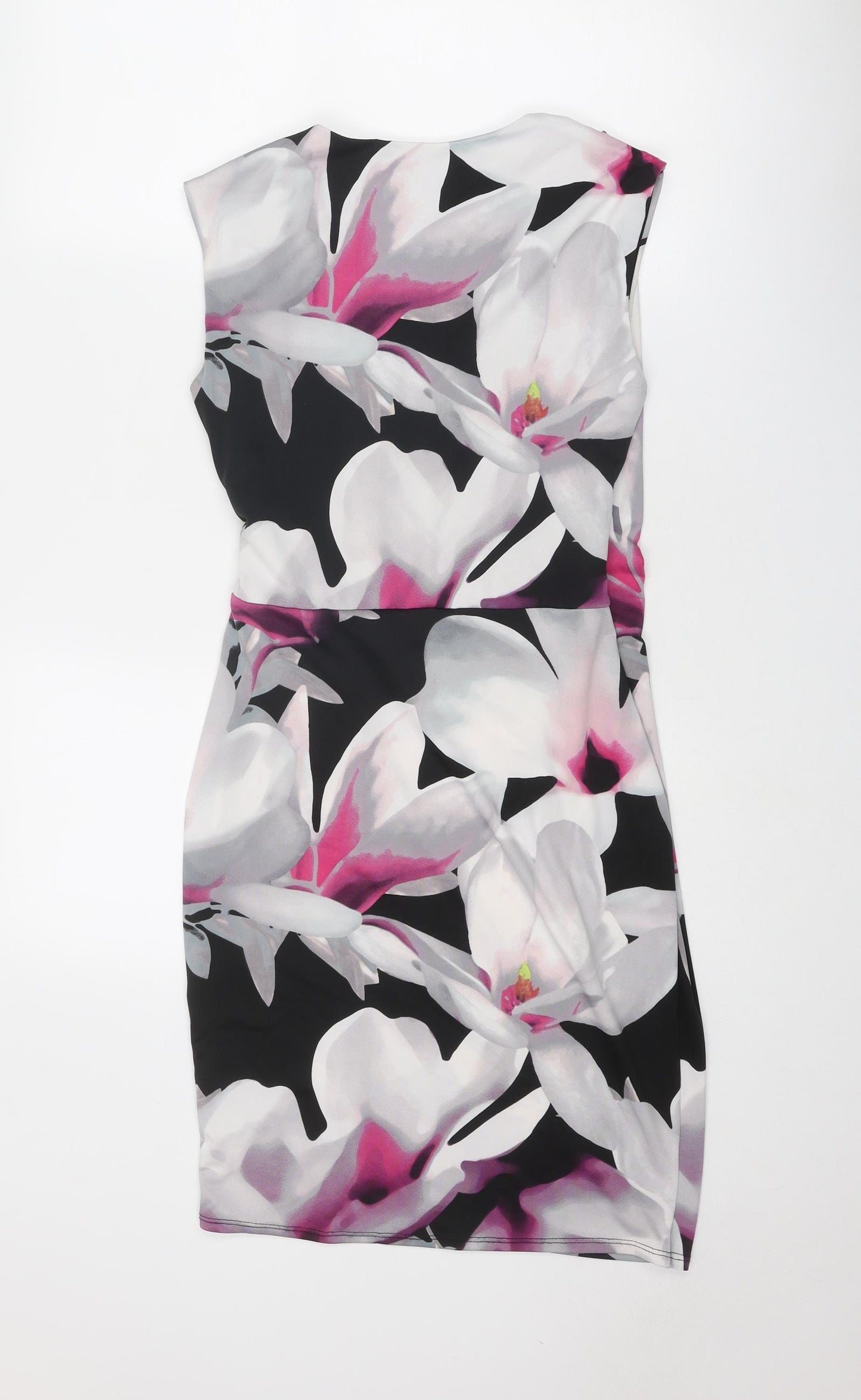 Dorothy Perkins Womens Multicoloured Floral Polyester Sheath Size 10 V-Neck Pullover