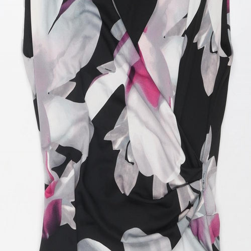 Dorothy Perkins Womens Multicoloured Floral Polyester Sheath Size 10 V-Neck Pullover