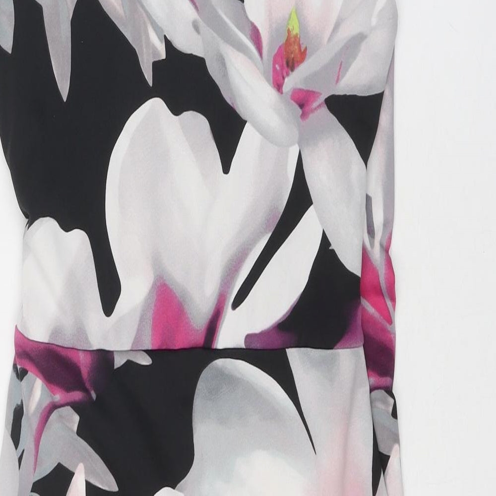 Dorothy Perkins Womens Multicoloured Floral Polyester Sheath Size 10 V-Neck Pullover