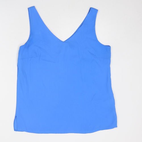 Wallis Womens Blue Polyester Basic Tank Size 12 V-Neck