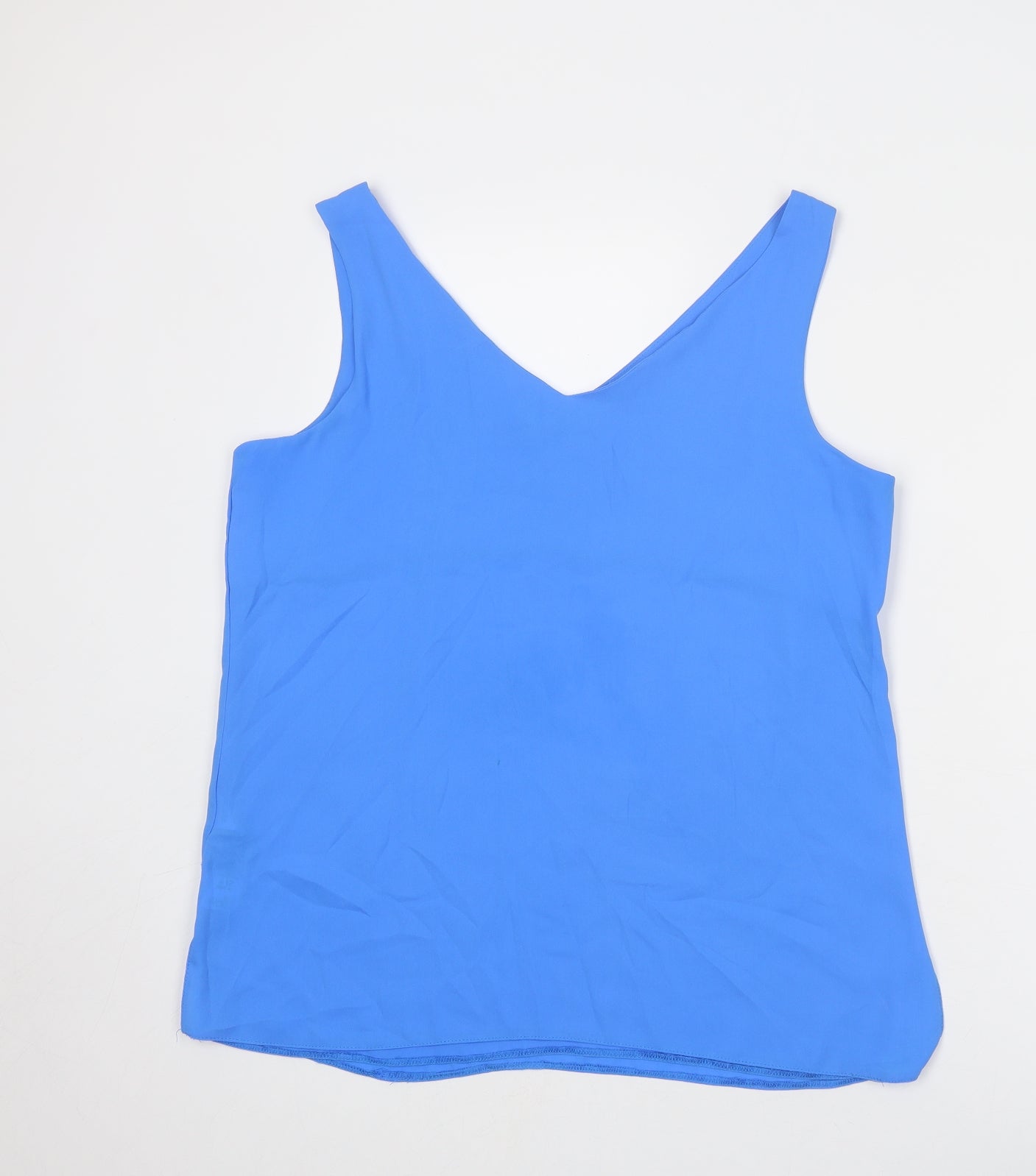 Wallis Womens Blue Polyester Basic Tank Size 12 V-Neck