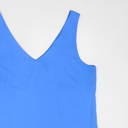 Wallis Womens Blue Polyester Basic Tank Size 12 V-Neck