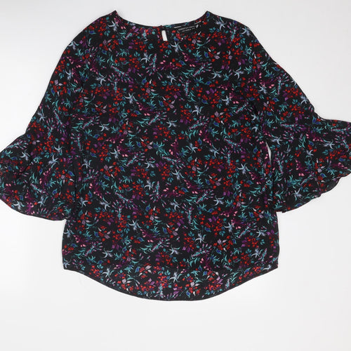 Dorothy Perkins Womens Multicoloured Geometric Polyester Basic Blouse Size 12 Round Neck