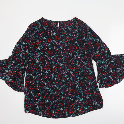 Dorothy Perkins Womens Multicoloured Geometric Polyester Basic Blouse Size 12 Round Neck