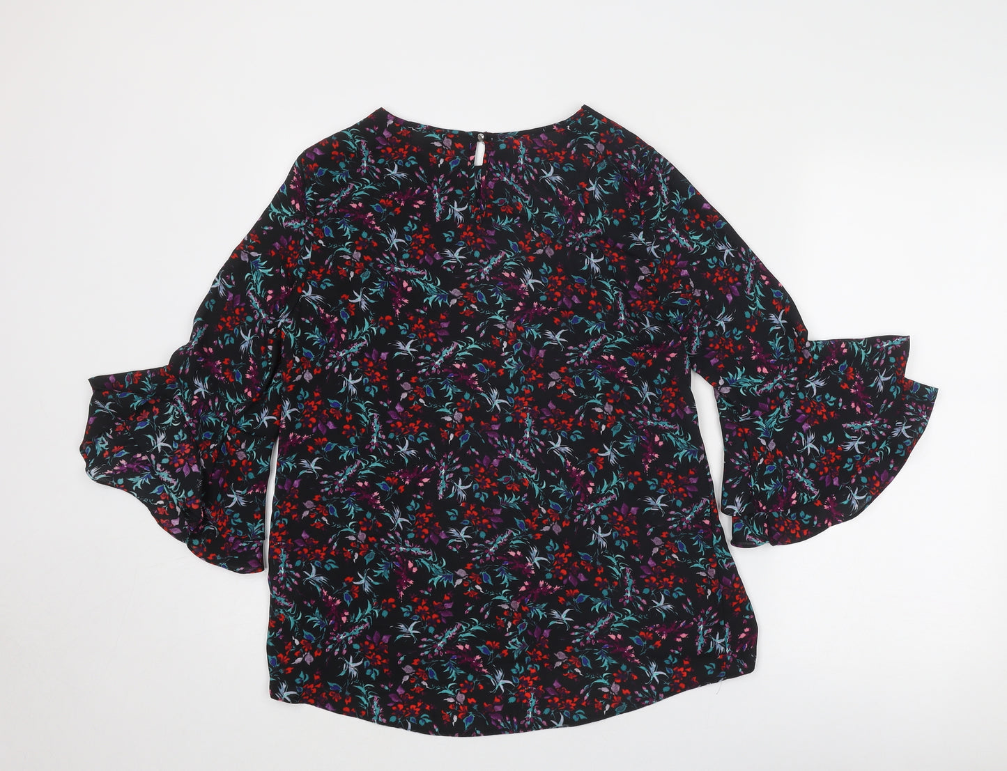 Dorothy Perkins Womens Multicoloured Geometric Polyester Basic Blouse Size 12 Round Neck
