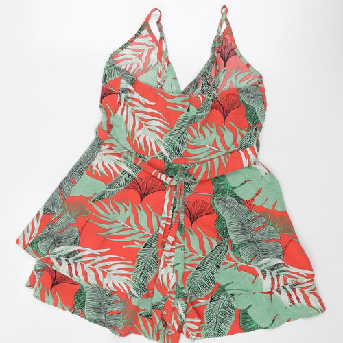 Quiz Womens Multicoloured Geometric Polyester Playsuit One-Piece Size 12 Zip