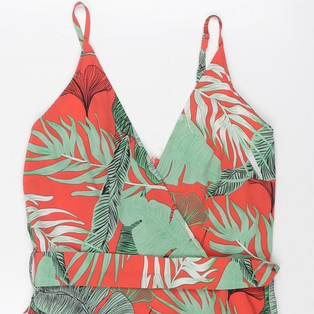 Quiz Womens Multicoloured Geometric Polyester Playsuit One-Piece Size 12 Zip