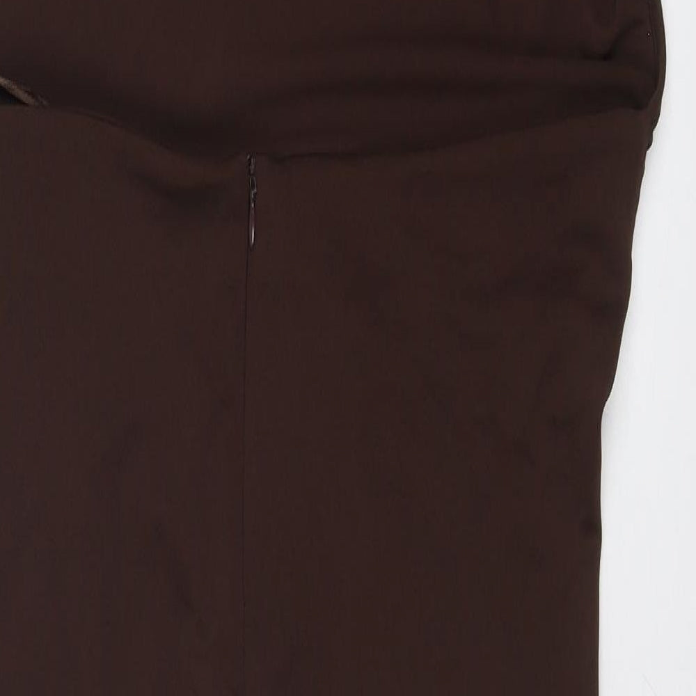 Zara Womens Brown Polyester Maxi Size 2XL One Shoulder Zip