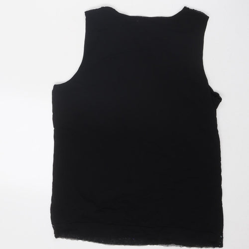 J. Taylor Womens Black Nylon Basic Tank Size 18 V-Neck