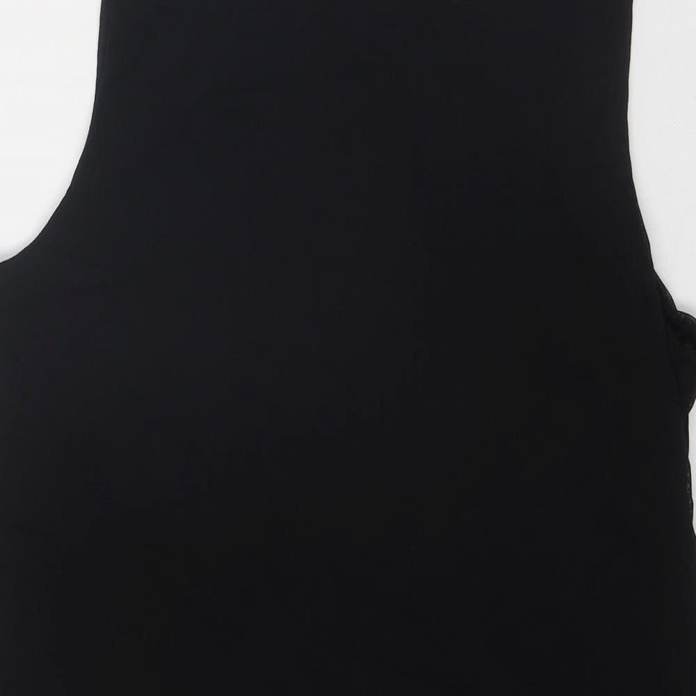 J. Taylor Womens Black Nylon Basic Tank Size 18 V-Neck