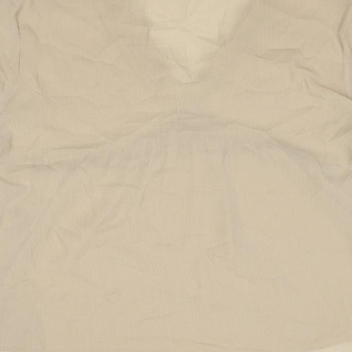 Boohoo Womens Beige Polyester Basic Blouse Size 16 V-Neck