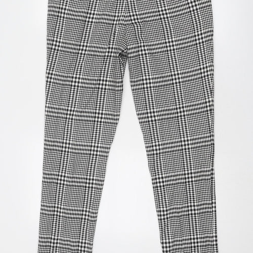 Villain Mens Black Check Polyester Trousers Size 34 in Regular Zip