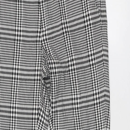 Villain Mens Black Check Polyester Trousers Size 34 in Regular Zip