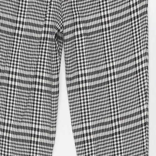 Villain Mens Black Check Polyester Trousers Size 34 in Regular Zip