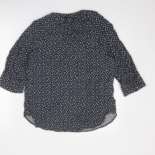 NEXT Womens Grey Animal Print Viscose Basic Blouse Size 10 V-Neck - Spotted