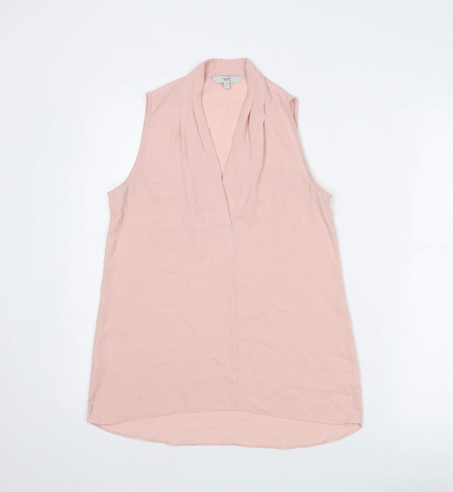 NEXT Womens Pink Polyester Basic Blouse Size 6 V-Neck