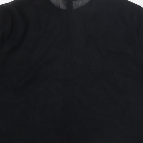 Marks and Spencer Womens Black Polyester Basic Blouse Size 16 Round Neck