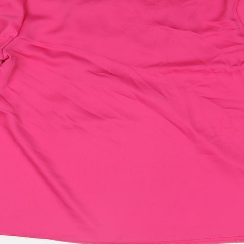 Oasis Womens Pink Polyester Basic Blouse Size 14 Boat Neck