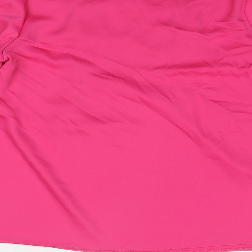 Oasis Womens Pink Polyester Basic Blouse Size 14 Boat Neck