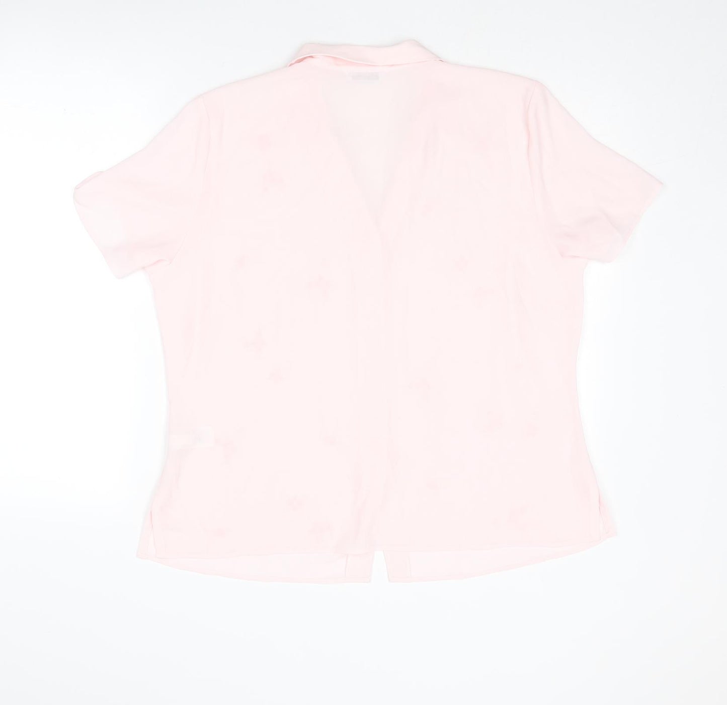 St Michael Womens Pink Floral Polyester Basic Button-Up Size 18 Collared