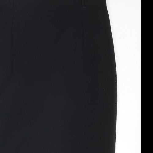 Marks and Spencer Womens Black Polyester Straight & Pencil Skirt Size 10 Zip