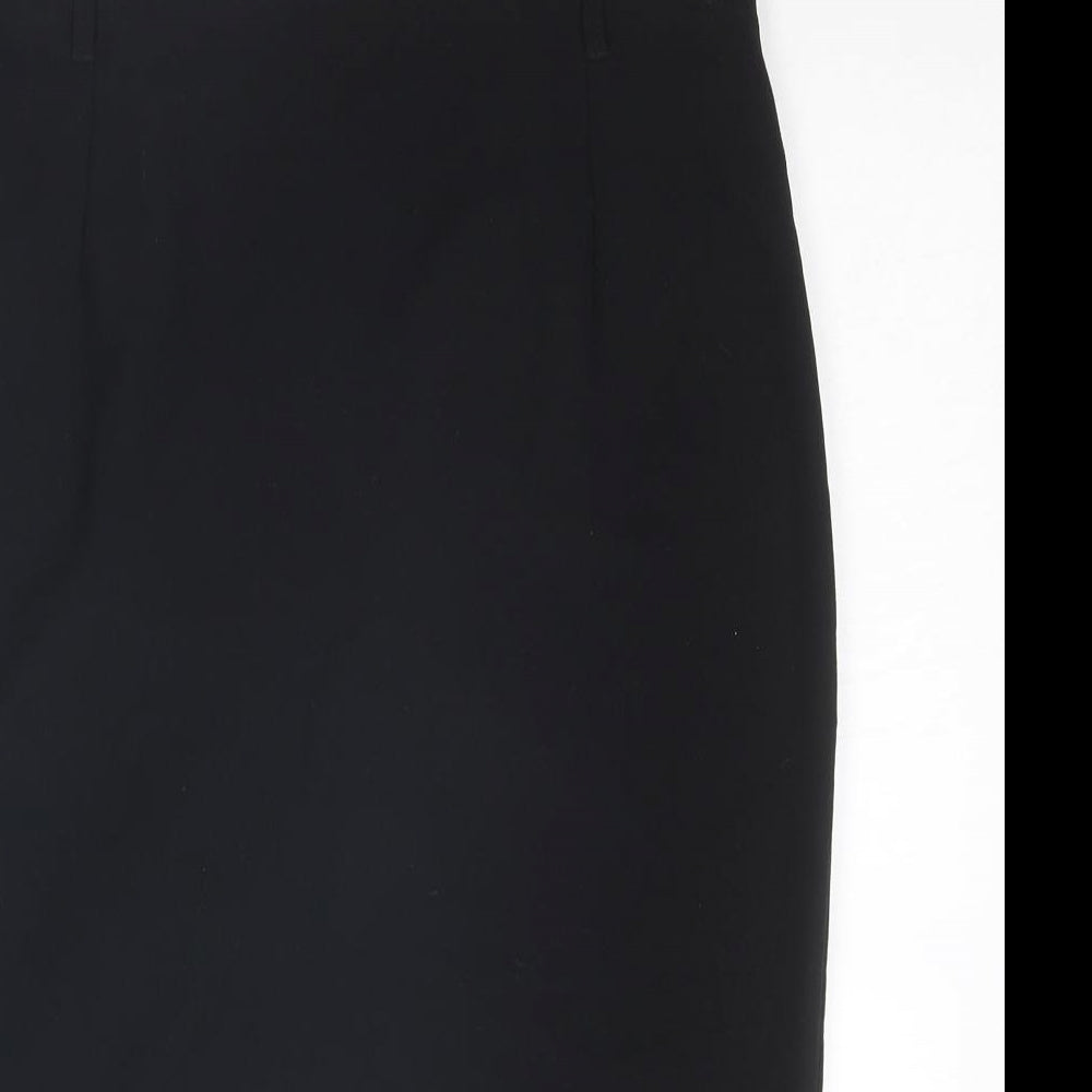 Marks and Spencer Womens Black Polyester Straight & Pencil Skirt Size 10 Zip