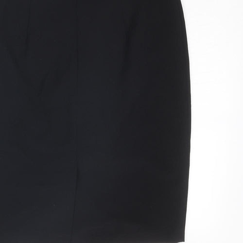 Marks and Spencer Womens Black Polyester Straight & Pencil Skirt Size 10 Zip