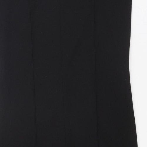 Debenhams Womens Black Polyester Pencil Dress Size 14 Boat Neck Zip