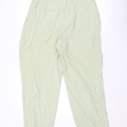 VILA Womens Green Viscose Carrot Trousers Size 16 Regular Zip