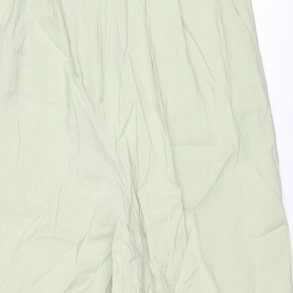 VILA Womens Green Viscose Carrot Trousers Size 16 Regular Zip