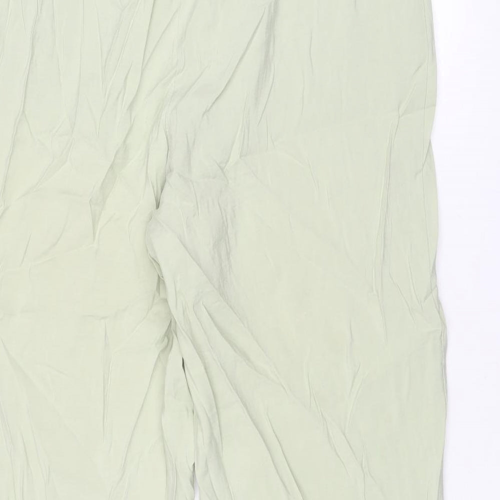 VILA Womens Green Viscose Carrot Trousers Size 16 Regular Zip