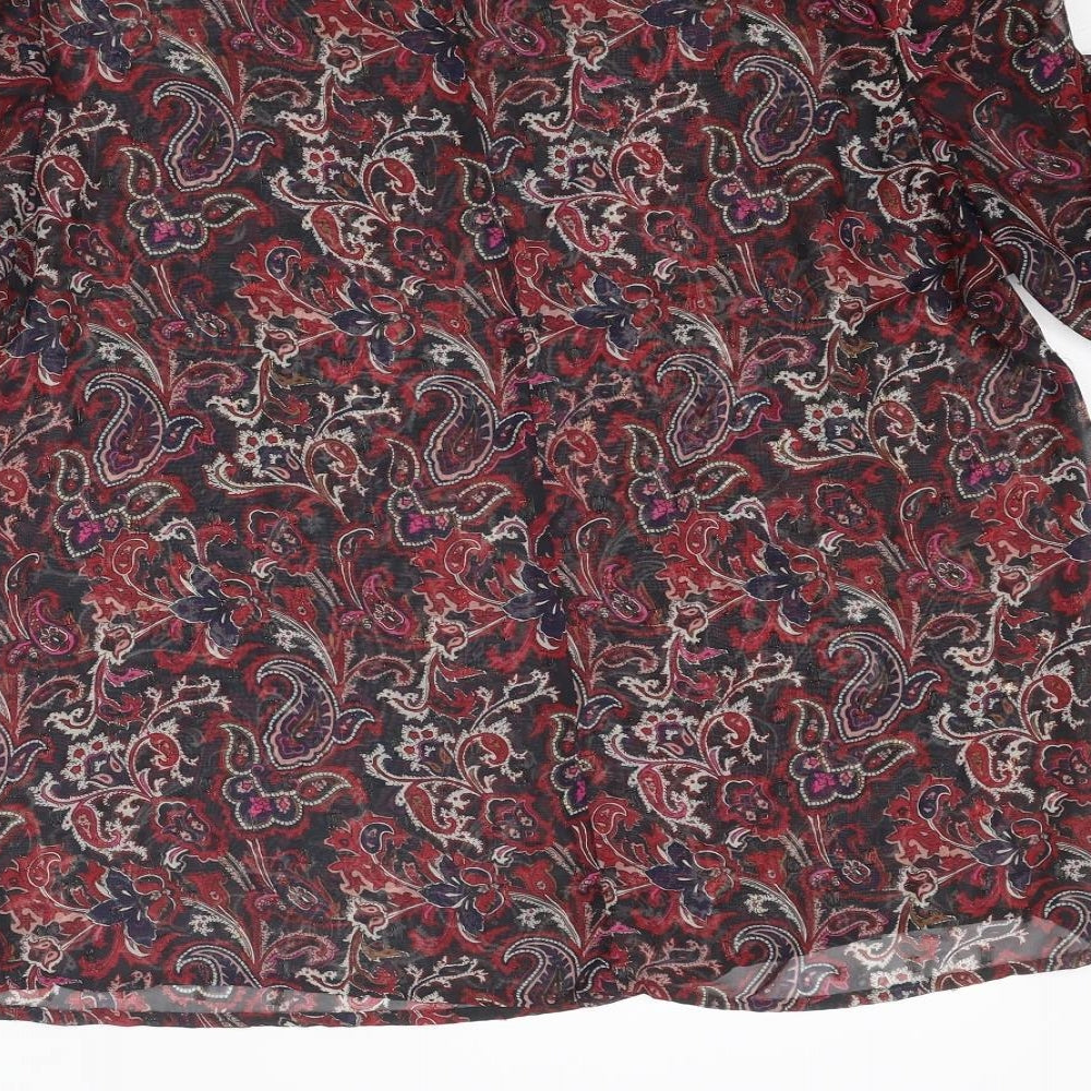 NEXT Womens Multicoloured Paisley Polyester Basic T-Shirt Size 14 Round Neck