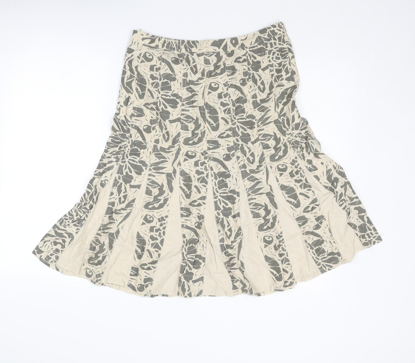 Maine Womens Beige Geometric Linen Swing Set Size 10 Zip