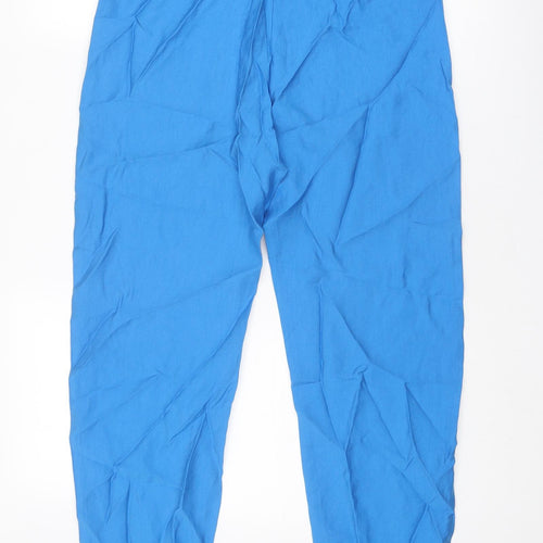 Marks and Spencer Womens Blue Lyocell Jogger Trousers Size 8 Regular Drawstring