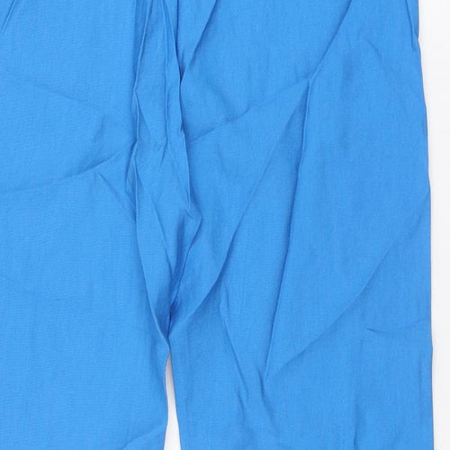 Marks and Spencer Womens Blue Lyocell Jogger Trousers Size 8 Regular Drawstring