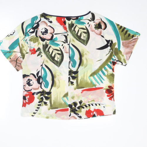 Marks and Spencer Womens Multicoloured Geometric Polyester Basic Blouse Size 8 Round Neck