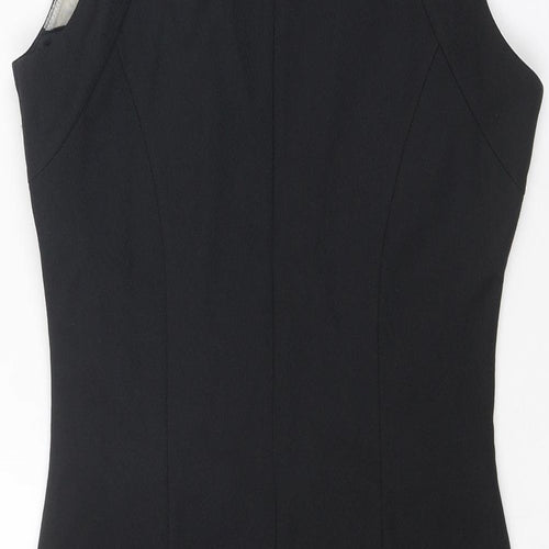 Little Black Dress Womens Black Polyester Shift Size 10 Round Neck Zip