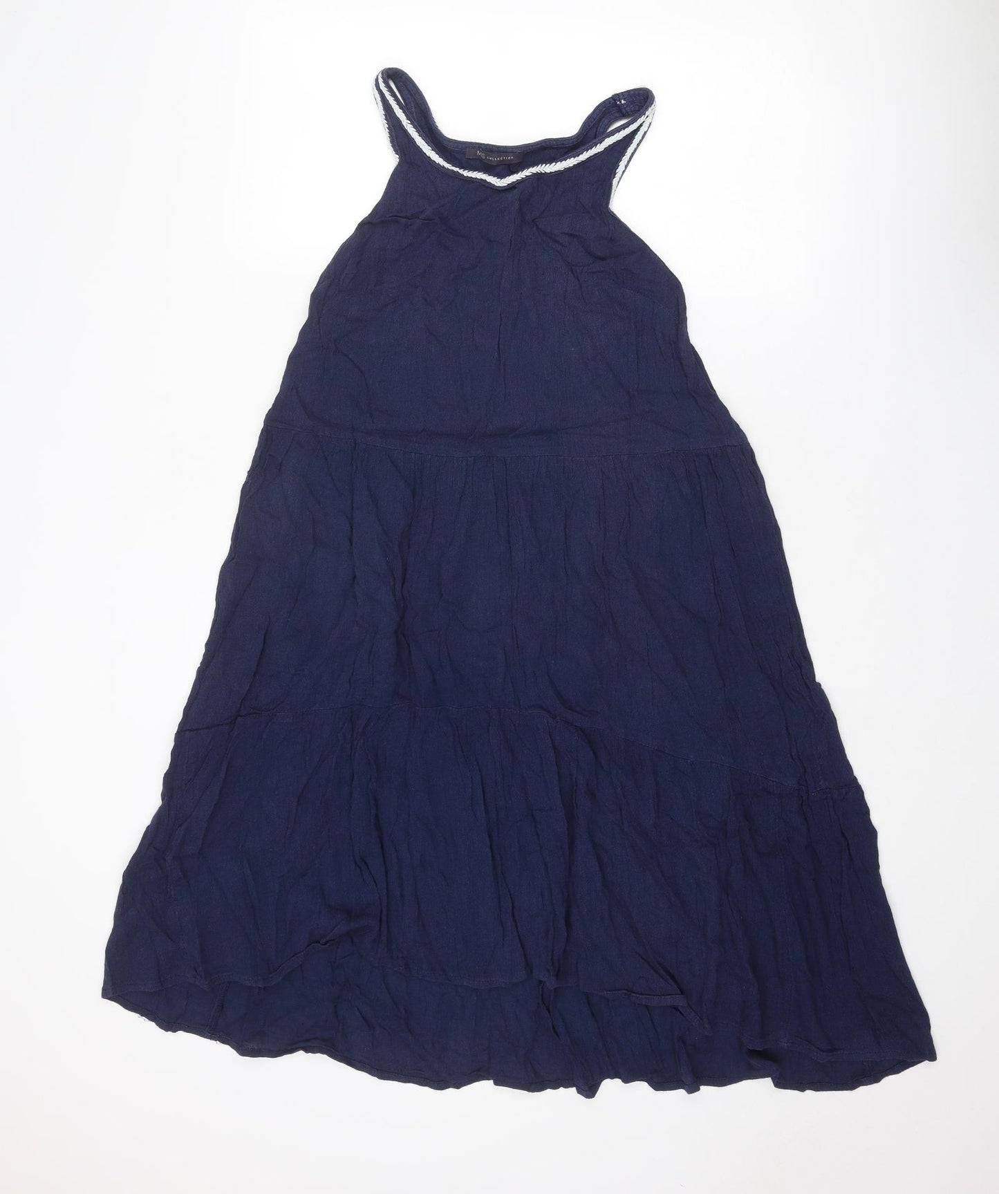 Marks and Spencer Womens Blue Cotton Trapeze & Swing Size 12 Round Neck Pullover