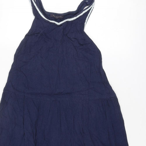 Marks and Spencer Womens Blue Cotton Trapeze & Swing Size 12 Round Neck Pullover