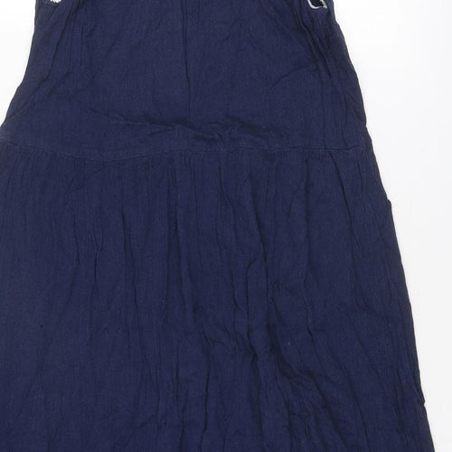 Marks and Spencer Womens Blue Cotton Trapeze & Swing Size 12 Round Neck Pullover