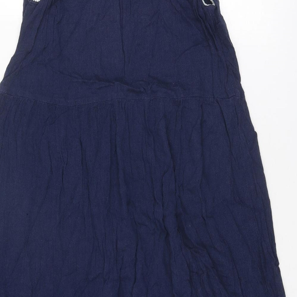 Marks and Spencer Womens Blue Cotton Trapeze & Swing Size 12 Round Neck Pullover