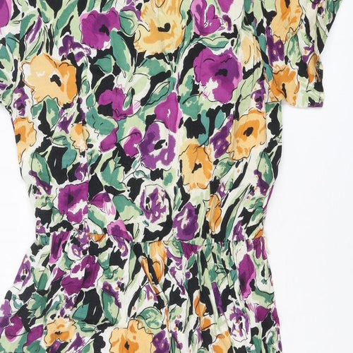 Peter Phillips Womens Multicoloured Floral Polyester Shirt Dress Size 12 Collared Button