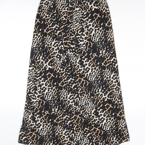 Very Womens Brown Animal Print Polyester A-Line Skirt Size 10 - Leopard Pattern