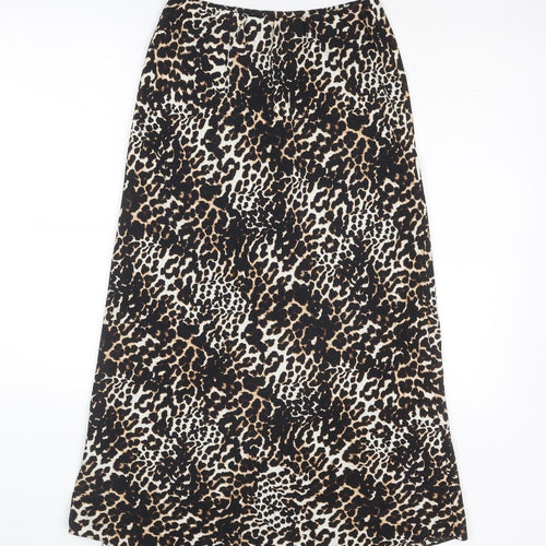 Very Womens Brown Animal Print Polyester A-Line Skirt Size 10 - Leopard Pattern